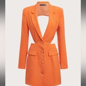 Orange blazer dress